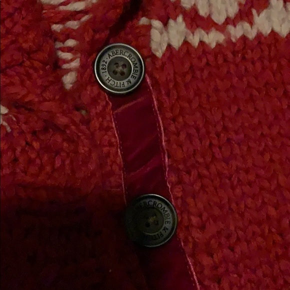 Red fair isle Christmas sweater cardigan xs/s - Picture 3 of 3